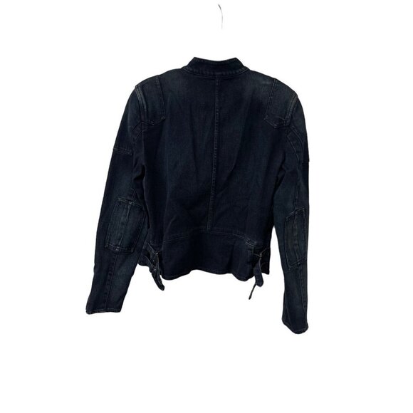 Lauren Jeans Co by Ralph Lauren Ladies Zip-up Dark Blue Jean Jacket Size Medium - Picture 5 of 6